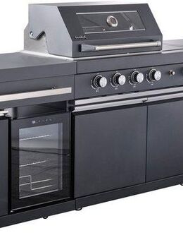 Buschbeck Outdoor-Küche »King Range« mit Sizzle Zone und Kühlschrank, BxTxH: 282x58x112 cm