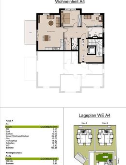 Sonnige 3-Zi.-Neubau-Wohnung im 1. OG in bevorzugter, ruhiger Lage - Balkon Süd-West - Haus A WHG 4 - Traunreut