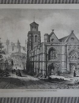 L`eglise Saint-Slupice, de Pferrefornds, visitee par Leurs Majestes., Kirche Frankreich , Grafik , Felix - Thoriony , M70 - Görlitz