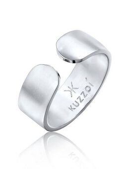 Kuzzoi Silberring Bandring Klares Design Offen 925 Silber