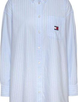 Tommy Jeans Hemdbluse TJW OVS BADGE OXFORD SHIRT EXT mit Streifenmuster, Logo-Badge