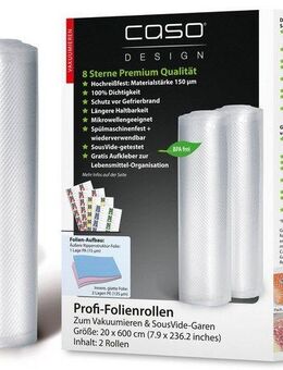 Caso Vakuumier-Folienrollen 1221, Zubehör für alle handelsüblichen Balken Vakuumierer, 2 Stück