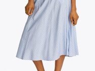 Tommy Hilfiger A-Linien-Rock CRINKLE VISCOSE MIX MIDI SKIRT mit Streifenmuster, mit Tunnelzug am Bund
