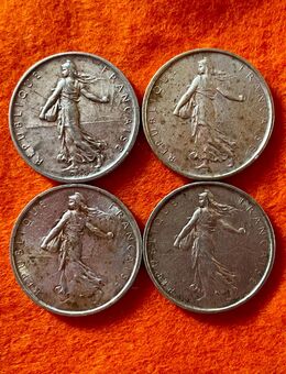 4 x 5 Francs Silbermünzen 1960 1962 1963 1964 Säerin Semeuse - Mannheim