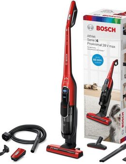 BOSCH Akku-Stielstaubsauger Athlet ProAnimal BLH86PET1, Ideal für Tierhaare, Hygiene-Filter, beutellos, 28V, freistehend, inkl. Zubehör-Set u.a. Schlauch, 60 Min. Laufzeit