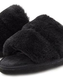 Vivance Pantolette, Plüsch Hausschuhe, Mule, offener Schuh, Hausschuh VEGAN