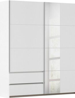 rauch Schwebetürenschrank Kleiderschrank Schrank Garderobe Wäscheschrank SEVILLA mit Spiegel (in 3 verschiedenen Ausstattungen BASIC/CLASSIC/PREMIUM) Metall-Griffleisten alufarben oder Graumetallic MADE IN GERMANY