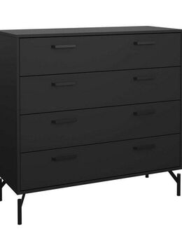 INOSIGN Hochkommode Dana, Kommode, Aufbewahrung, Schubladenschrank, Kommode mit 4 Schubladen, Metallbeine, Höhe 95,8 cm, Breite 98,7 cm