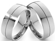 Moderne Edelstahl Ringe LUC2 mit Stein und Gravur - Aholming