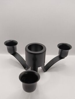 Kerzenständer 3-armig Metall Farbe schwarz zeitloses Design - Essen