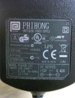PHIHONG AC-DC Adapter PSA05R-120 Ladegerät Charger Netzadapter power supply 3,- - Flensburg