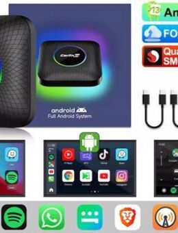 CarlinKit Android 13 CarPlay AI Box – Wireless CarPlay & Android Auto | Qualcomm SM6225 | Smart TV Box für Auto mit Netflix & YouTube - Wuppertal