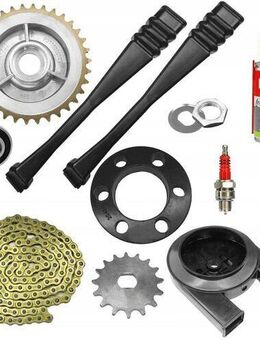 Simson Zahnrad hinten & vorne XXXL Set Gold mit Abdeckung Simson S51 / S60 / S70 / ENDURO Set2532 - Wuppertal