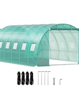Foliengewächshaus 6,1x3x2,1m Bogendach Gewächshaus Verzinkter Stahlrahmen 140 g/cm3 PE Mobiles Treibhaus Wasserdicht und UV-Beständig Frühbeet Geeignet für Anbau von Gemüse Blumen Pflanzen grün - Wuppertal
