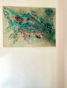 Acrylbild 60x80 cm in edler Farbkomposition mit Metalltönen - Rösrath Zentrum