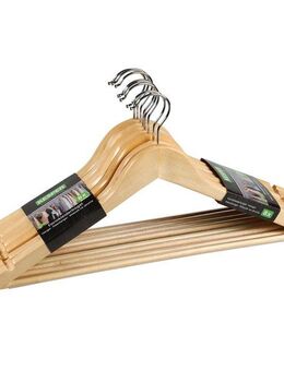KESPER® Kleiderbügel Formkleiderbügel, 8er Set, FSC, (Set, 8-tlg), mit rutschfestem Hosensteg und praktischen Rockkerben