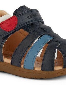 Geox B SANDAL MACCHIA BOY Lauflernschuh, Sandale, Babyschuh, Klettschuh mit bunten Riemchen