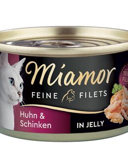 Miamor Feine Filets Dose 6 x 100 g - Huhn & Schinken in Jelly