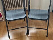 2 Klappstühle - schwarz/grau Polyrattan - Bielefeld Milse