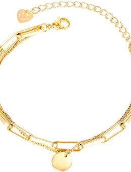 Firetti Armband Schmuck Geschenk Edelstahl Armschmuck Ankerkettengliederung Plättchen