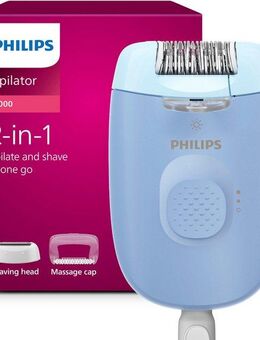 Philips Epilierer Series 4000, Aufsätze: 2 St., kompakter Epilierer mit Kabel und LED-Licht, inkl. Massageaufsatz