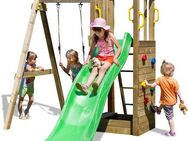 FUNGOO Spielturm FUNNY3 mit schaukel, mit Schaukel & Rutsche, Kletterwand