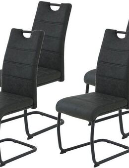 HELA Freischwinger DUNJA (Set, 4 St), Schwingstuhl, Vintage Optik, mit Griff, Rundrohrgestell