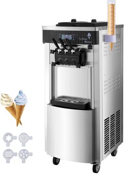 Softeismaschine Speiseeisbereiter freistehend Kommerzielle Eismaschine Ice Cream 220V Edelstahl - Wuppertal