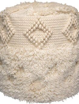 Kayoom Pouf Bohist 125 35cm x 35cm, Strukturen mit Fransen und Quasten (1-St), handgefertigt, Unikat, sehr gut kombinierbar, vielfältig im Einsatz