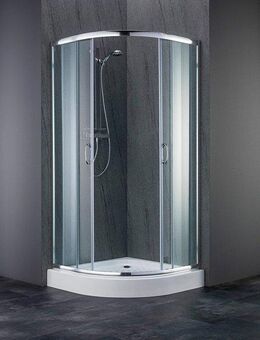 welltime Runddusche Summer SET, BxT: 80x80 cm, Einscheibensicherheitsglas, Spar-Set, inkl. passender Duschtasse, mit leichtgängigen Schiebetüren, inkl. passender Duschwanne