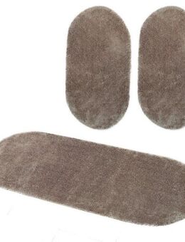 Bruno Banani Hochflor-Bettumrandung Dana Teppich, Kundenliebling, Höhe 30 mm, (3-tlg), unifarben, Mikrofaser, pflegeleicht, Bettvorleger, Schlafzimmer