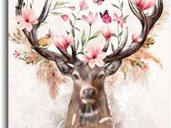 Reinders! Deco-Panel Hirsch in Blumen