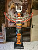 Totempfahl, Marterpfahl aus Albesia Holz Garten-haus Dekoration Höhe 2,00 Totem pole wooden in 56653