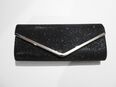 Clutch schwarz Glitzer chic mit Metallkette Party Silvester Hochzeit 26x10 in 63322