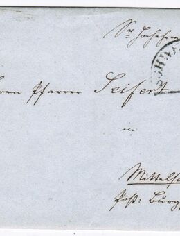 Antiker Manuskript Handschriftlicher Brief frankiert mit "Roten Dreier" T180 - Sinsheim Zentrum