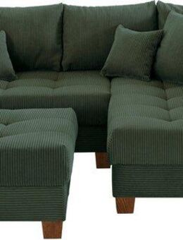 Home affaire Ecksofa Rice L-Form, B: 216 cm, Set, Set: Sofa & Hocker, mit 3 Zierkissen, Federkern