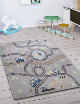 Paco Home Kinderteppich Chicos 562, rechteckig, Höhe: 4 mm, Flachgewebe, Straßen-Spiel-Teppich, Kinderzimmer