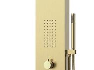 Marwell Duschsäule Essenza gold, Höhe 125 cm, Edelstahl Regendusche, 125x20 cm