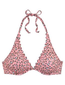 LASCANA Bügel-Bikini-Top Mae, farbenfroher Animalprint, herausnehmbare Cups, im Nacken zu binden