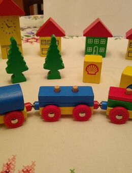 Holzbaukasten mit Originalkarton, 31 Teile - Jena