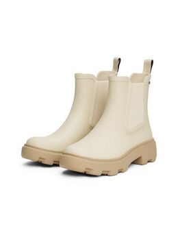 Tommy Hilfiger RUBBER FLAG CLEATED RAINBOOT Chelseaboots, Blockabsatz, Schlupfboots, Gummistiefel, beidseitiger Stretcheinsatz