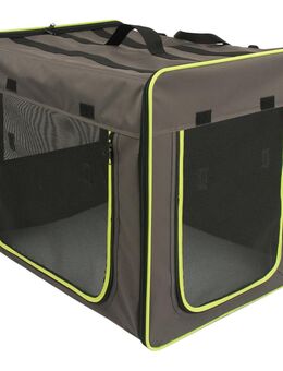 Transporthütte First Class Basic - B 38 x T 53,5 x H 46 cm, grau-braun/neon-grün (Größe S)