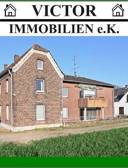 Ehemaliges Bauernhaus (leer) mit vermietetem 2-Familienhaus und Gewerbehalle auf 8.421 m² Grund - Neukirchen-Vluyn
