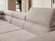 Ecksofa Cord Beige Macciatto 272x226cm Schlaffunktion Bettfunktio - Köln