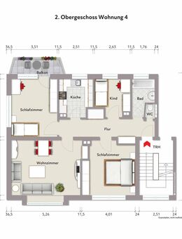 Gut geschnittene, 3-Zi.-Whg. im 2. OG mit Balkon - Haltern (See)