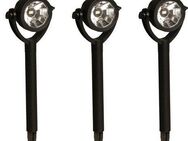 Luxform Gartenstrahler Solar-Erdspießleuchte - Zamora - 3 Stück - LED, LED fest integriert, Solarbetrieben
