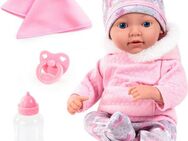 Bayer Babypuppe Reborn Baby, 38 cm Regenbogenmuster (4-tlg)