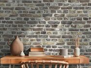 A.S. Création Vliestapete Bricks & Stones Backstein Steinoptik, leicht strukturiert, gemustert, matt, neutral, (1 St), Steintapete Backstein Tapete Tapeten Wohnzimmer Schlafzimmer Küche