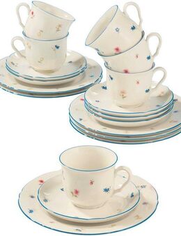 Seltmann Weiden Kaffeeservice Geschirr-Set, 18 Teile, Marieluise Streublume (18-tlg), 6 Personen, Porzellan, Teller, Tasse, Untertasse, Made in Germany, 18 Teile, für 6 Personen