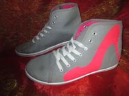 NEU * Stylisch * Sneaker * Chucks * Stoff * Sport * Turn * Schuhe "Queen Tina" Gr. 38/ 5 * pink * hell- grau * - Riedlingen